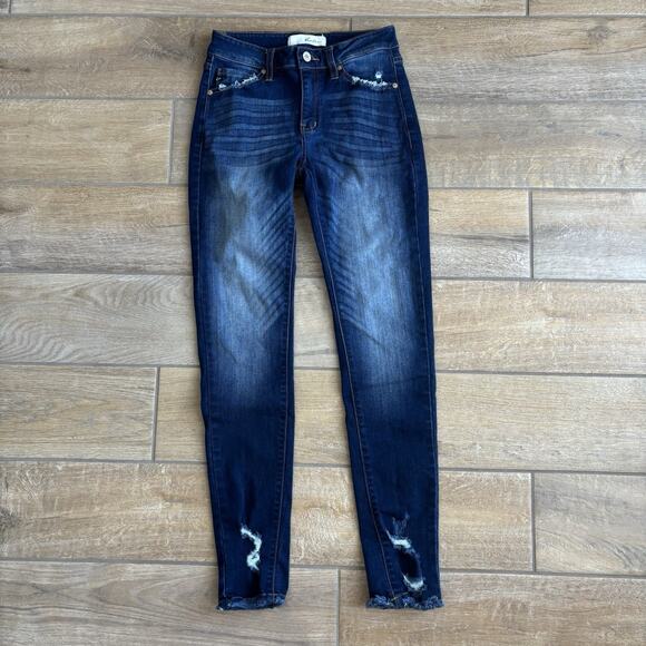 KanCan Women's Size 3 Jeans Molly Midrise Distressed Skinny Denim 27 Waist - Picture 1 of 14
